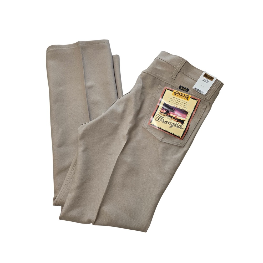 Wrangler Wrancher Boot Jeans Mens 40x32 Khaki Tan Dress Jean 82KH New With Tags